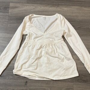 Hollister white babydoll top